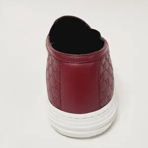 GUCCI SHOES RED MICROGUCCISSIMA LEATHER SLIP ON SNEAKERS Size 8.5 Europe Size GUCCI Women main image 2